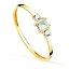 Anillo de oro 18k con aguamarina y circonitas